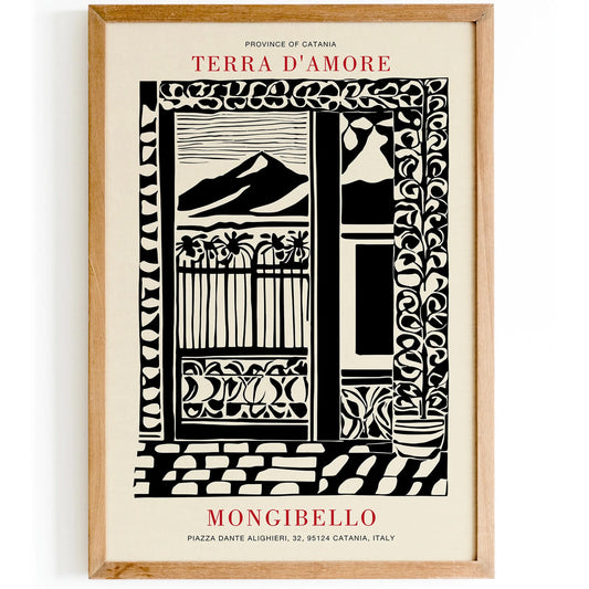 Mongibello Italy Vintage Travel Poster – Scenic Wall Art