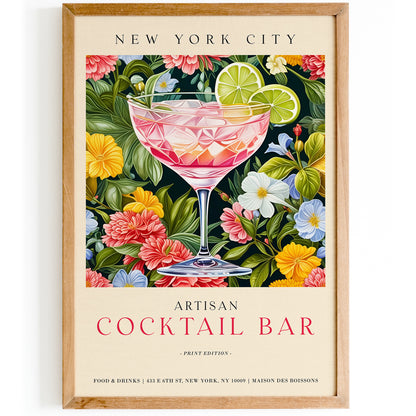 Coctail Bar  NYC Art Print - Bar Wall Decor