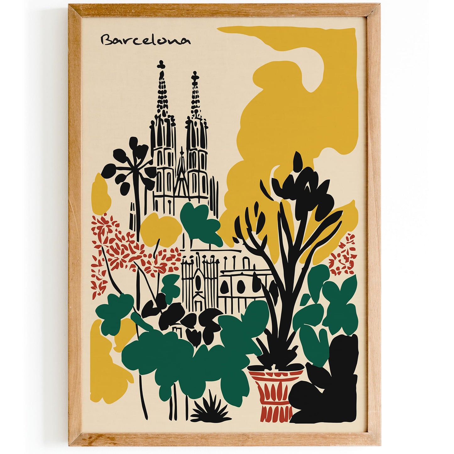 Barcelona Landscape Poster - Spain Travel Wall Art Print