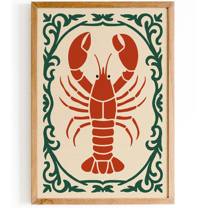 Red Lobster Poster - Kitchen Wall Decor