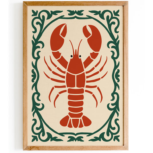 Red Lobster Poster - Kitchen Wall Decor