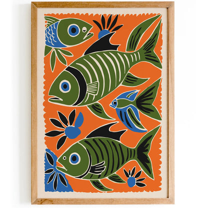 Retro Cut Outs Fish Art Print