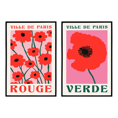 Set of 2 Retro Flowers Poster