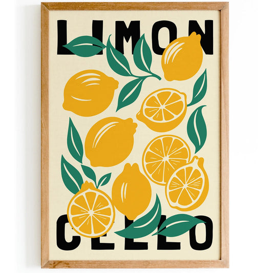 Limoncello Citrus Abstract Poster