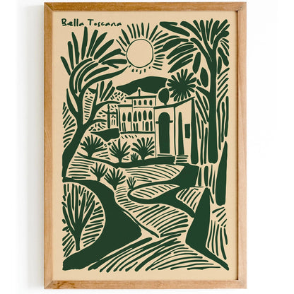 Bella Toscana Green Travel Landscape Poster