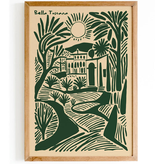 Bella Toscana Green Travel Landscape Poster