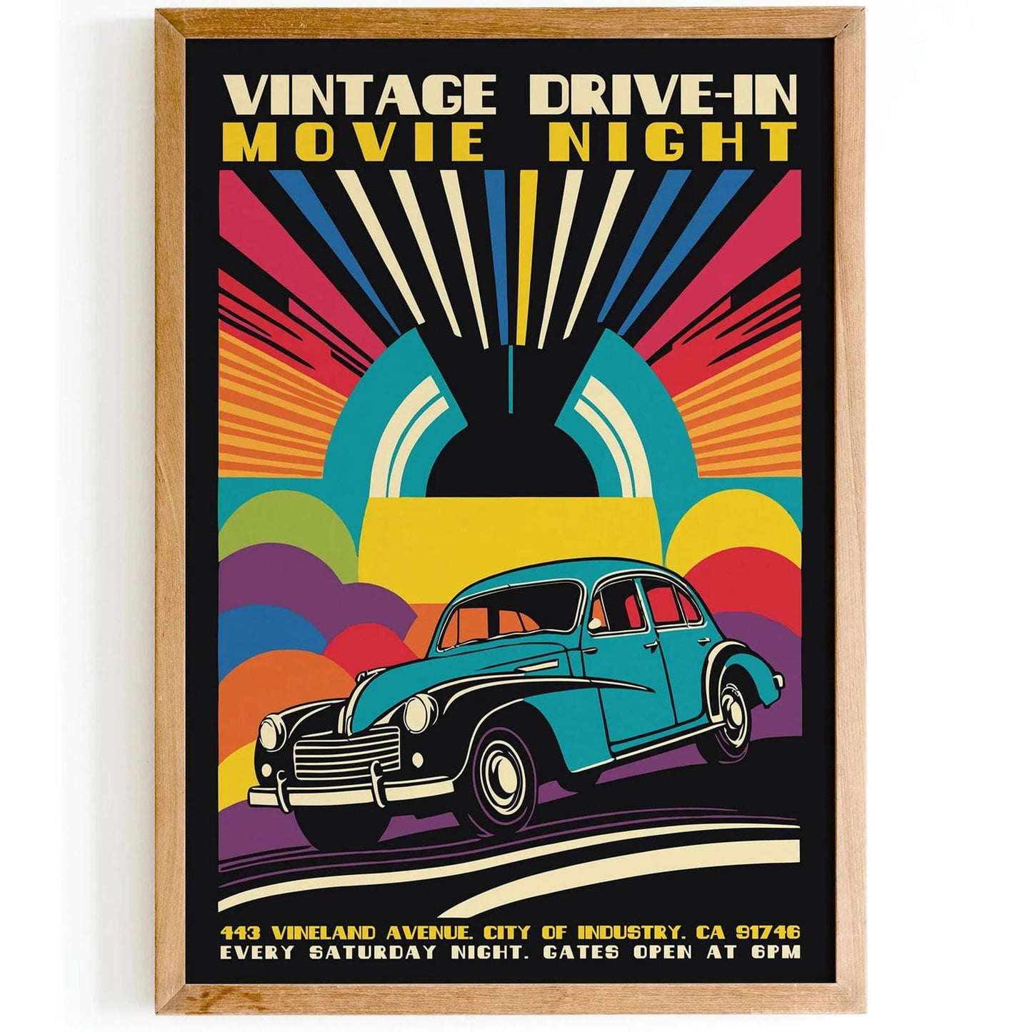 Vintage Drive-In Movie Night Poster