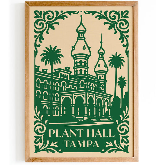 Plant Hall Tampa Vintage Travel Poster