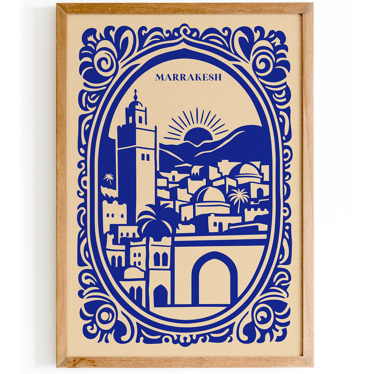 Blue Marrakesh Morocco Travel Poster