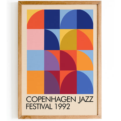 Copenhagen Jazz Festival Poster - Colorful Gemetric Retro Art Print