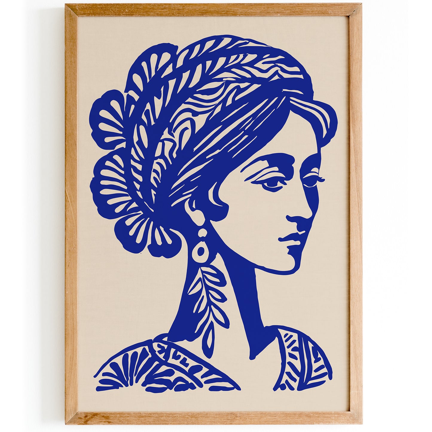 Blue Woman Portrait Art Print