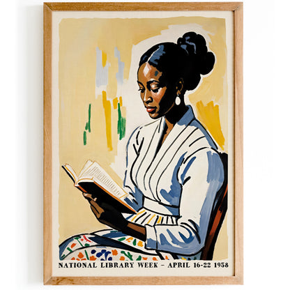 National Library Week 1958 Reading Poster