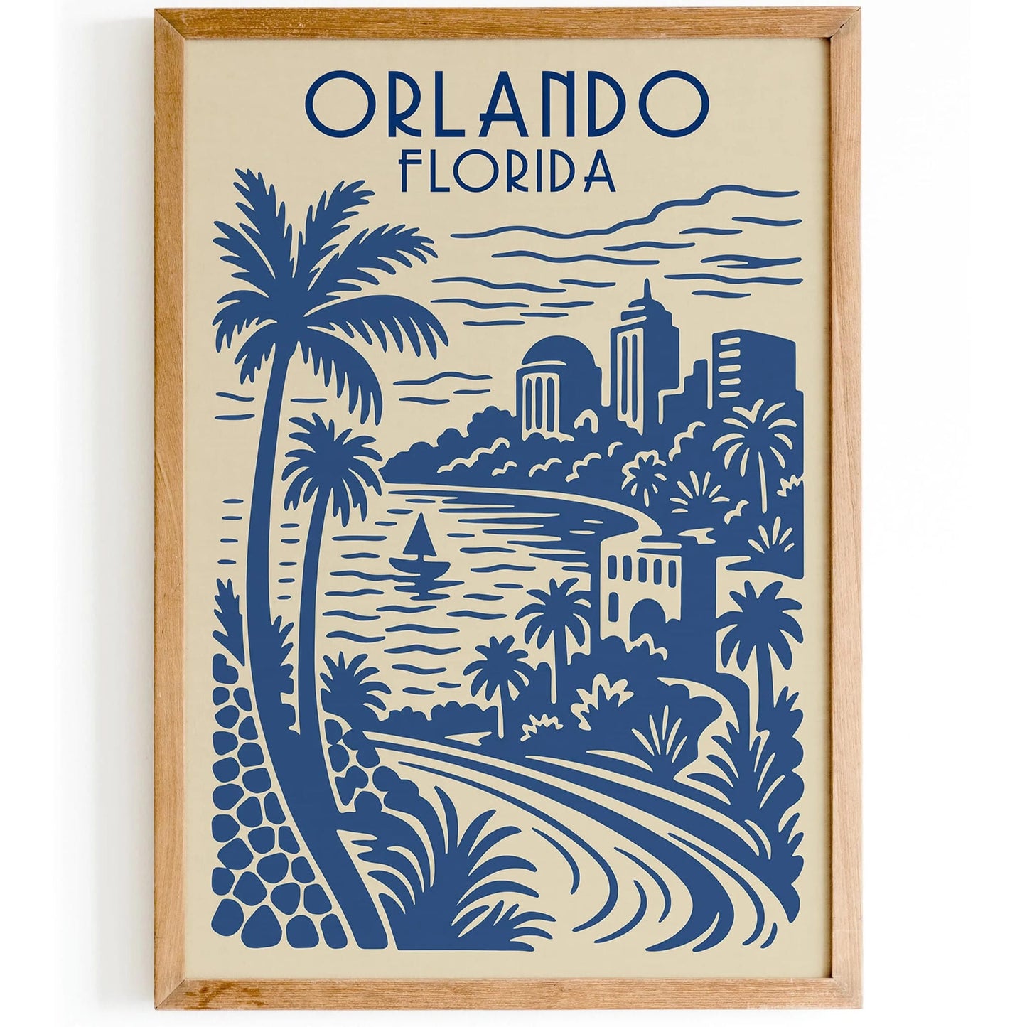 Orlando Florida Travel Blue Poster
