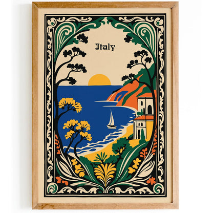 Italy Vintage Travel Lanscape Poster
