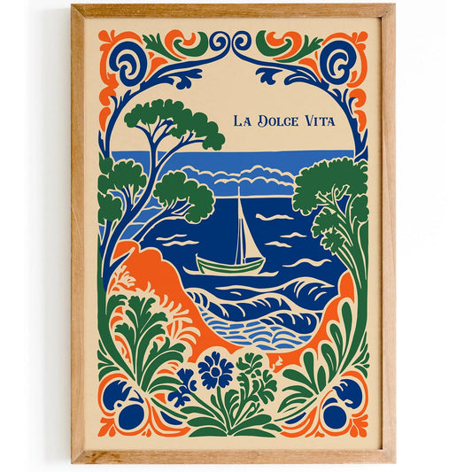La Dolce Vita Poster Nautical Scenic Print