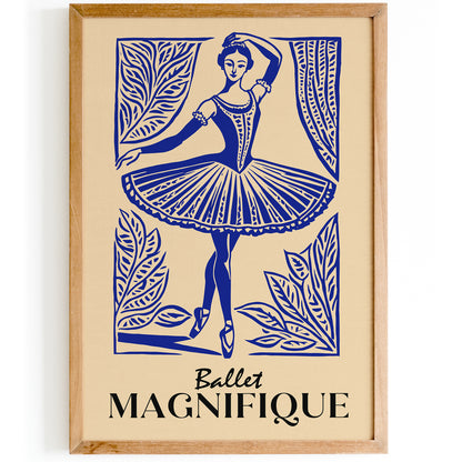 Blue Ballet Ballerina Dance Poster