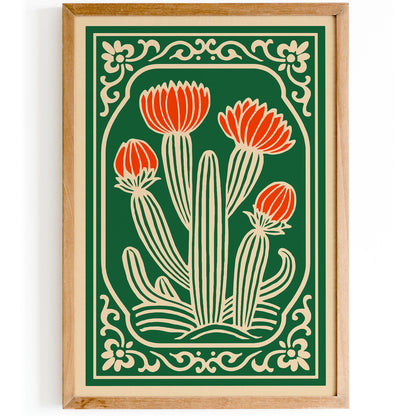 Blooming Cactus Plant Poster
