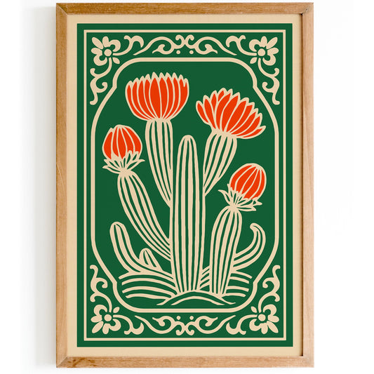 Blooming Cactus Plant Poster