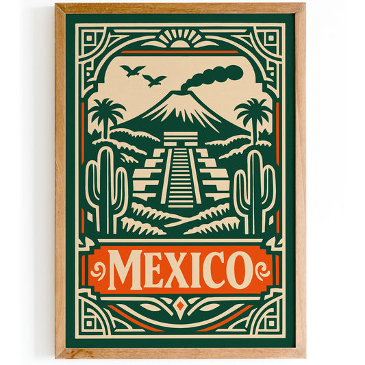 Mexico Travel Poster – Art Deco Wall Art