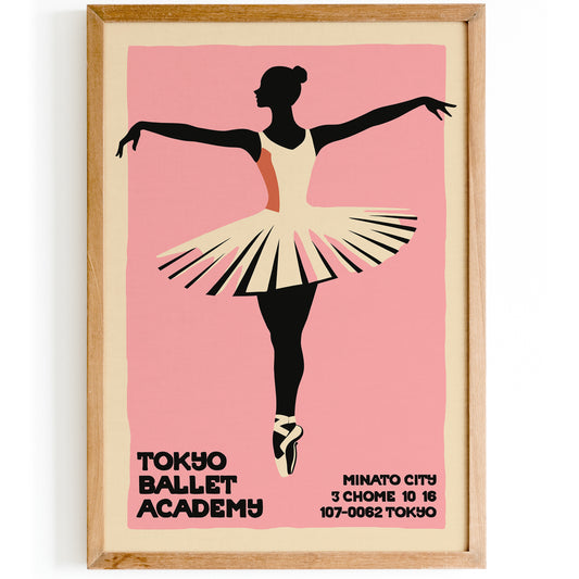 Tokyo Ballet Retro Poster Print