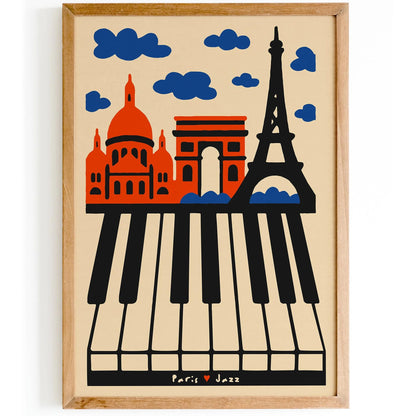 Jazz in the Heart of Paris Poster - Music Art Print 2025