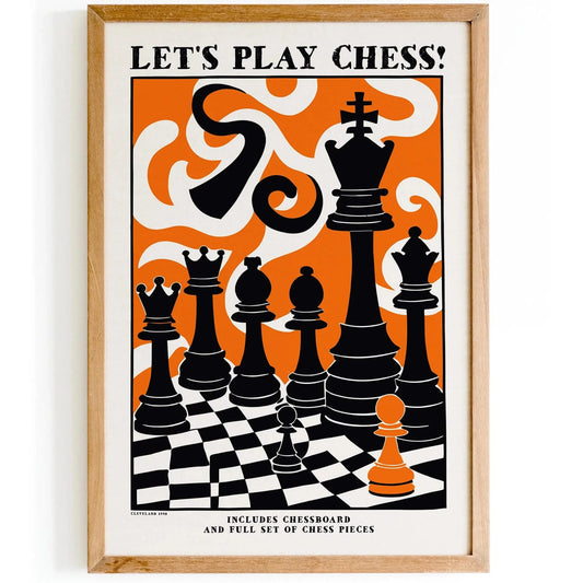 Let's Play Chess Vintage Poster