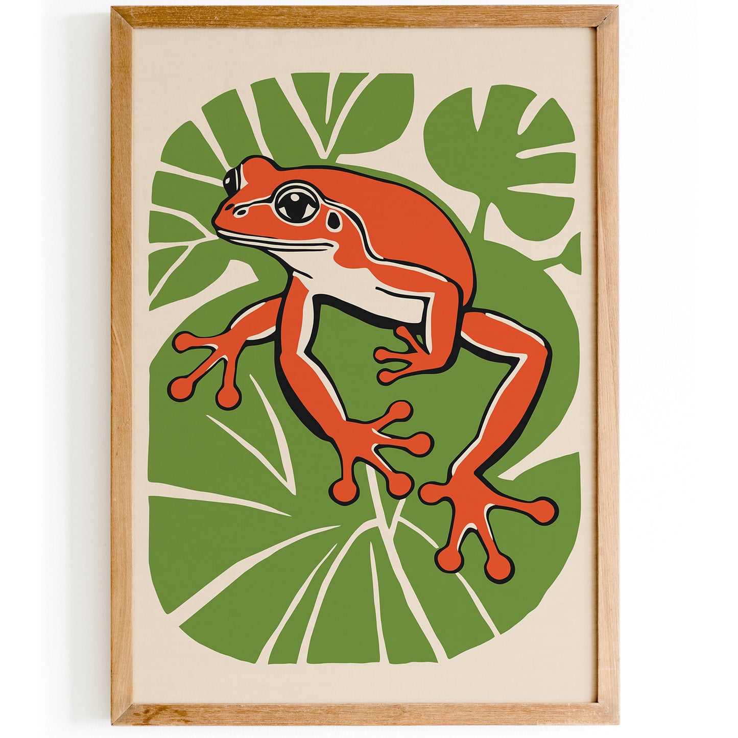 Retro Green Frog Wall Art