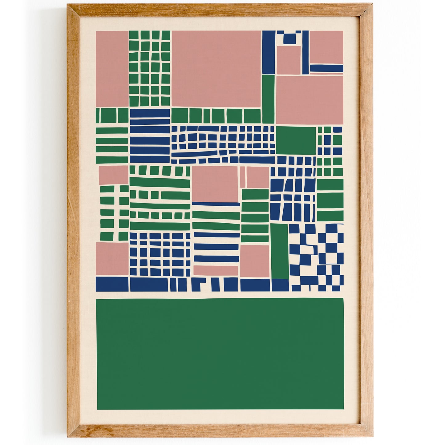 Green Mid Century Modern Geometric Poster