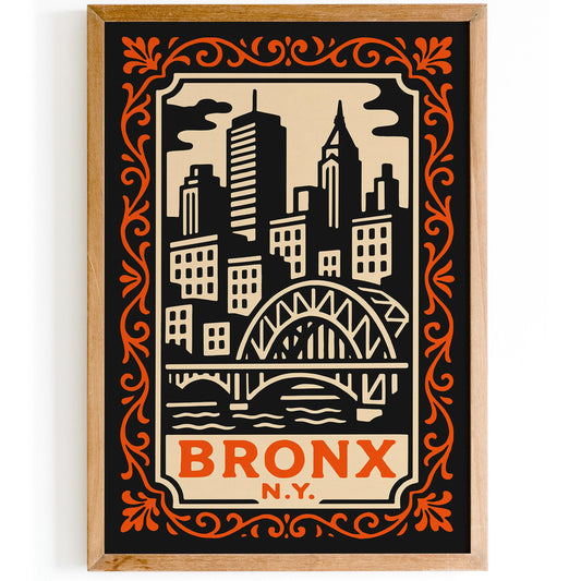 Bronx New York Cityscape Travel Poster
