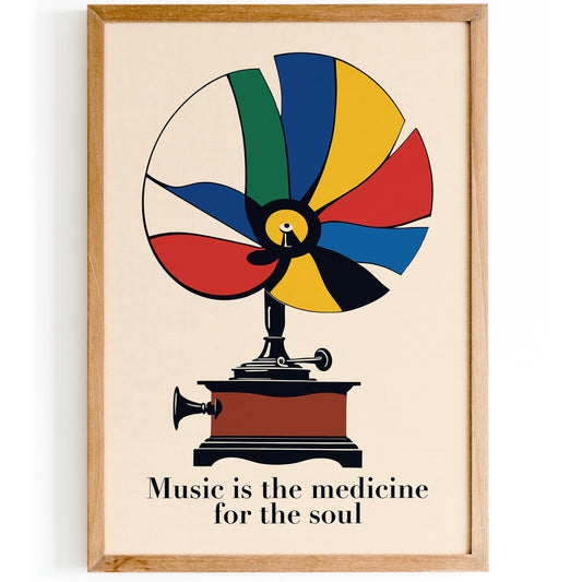 Vintage Gramophone Music Poster