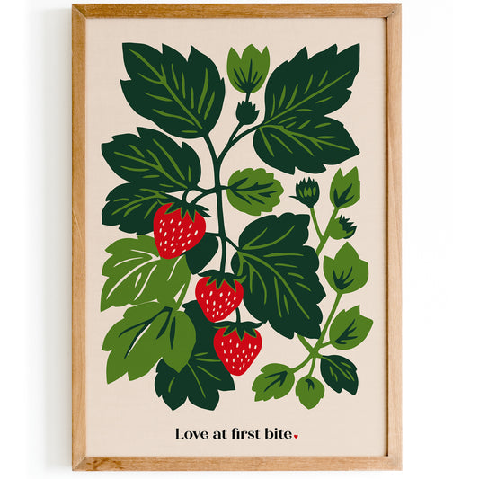 Strawberry Poster Farmhouse Wall Decor