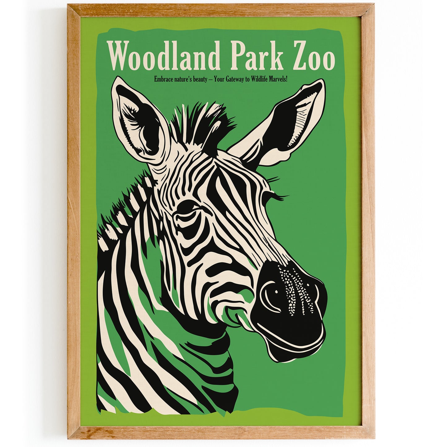 Woodland Park Zoo Retro Zebra Poster