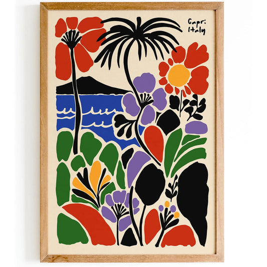 Capri Italy Tropical Travel Print