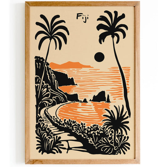 Fiji Melanesia Travel Poster