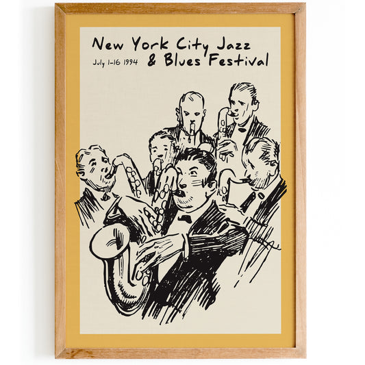 New York City Jazz & Blues Festival Vintage Poster