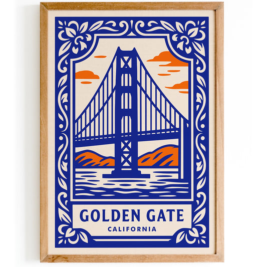 Golden Gate Calfornia Travel Poster