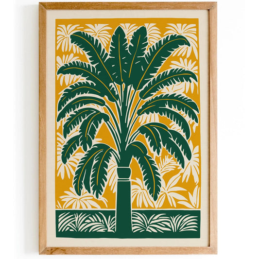 Green Eclectic Palm Tree Thailand Nature Poster