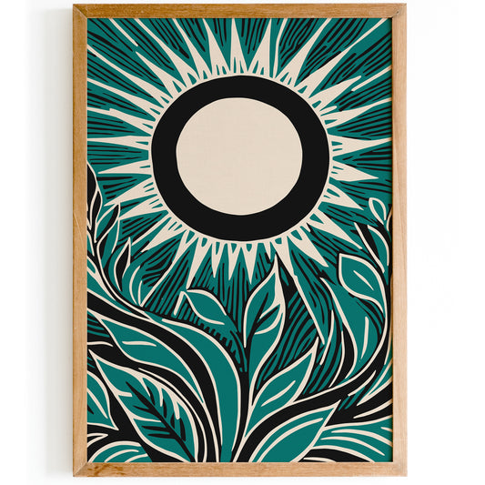 Dark Green Abstract Nature Poster