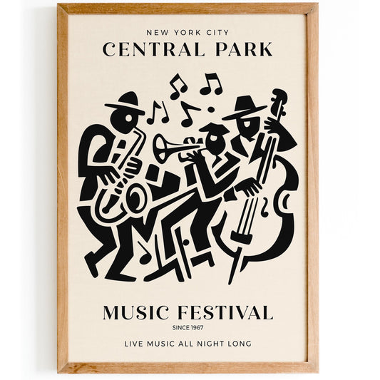 NYC Central Park Jazz Music Festival Poster