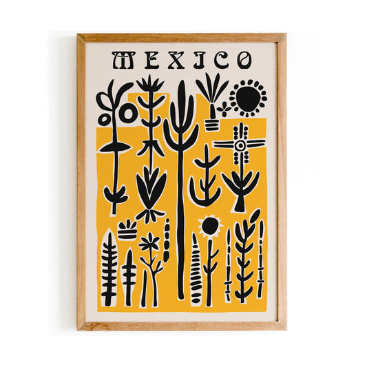 Mexico Abstract Travel Yellow Poster