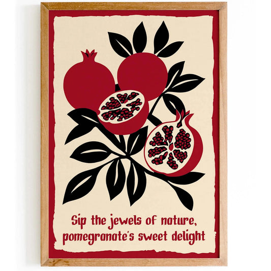 Pomegranate Delight Vintage Poster