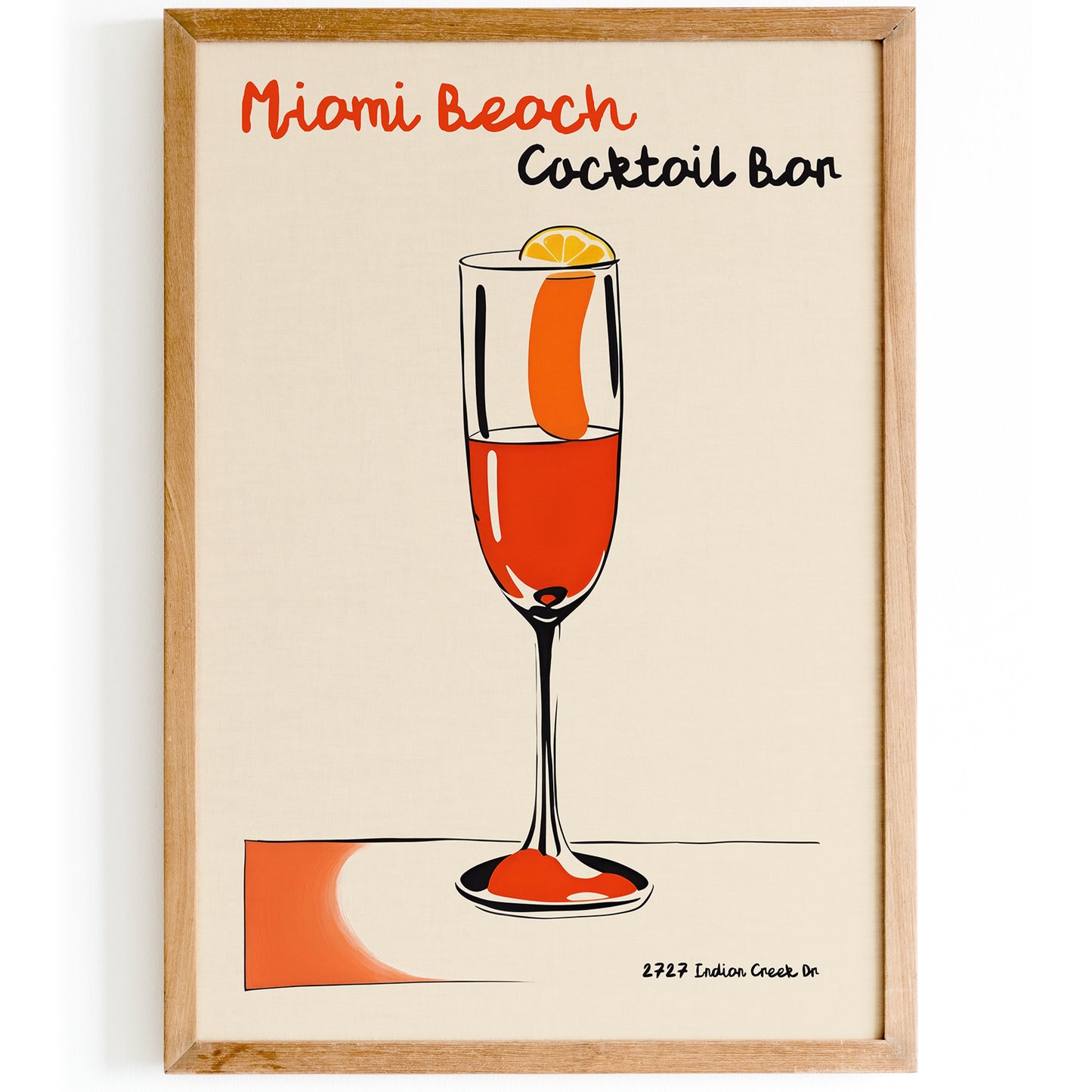 Miami Beach Cocktail Bar Drink Poster