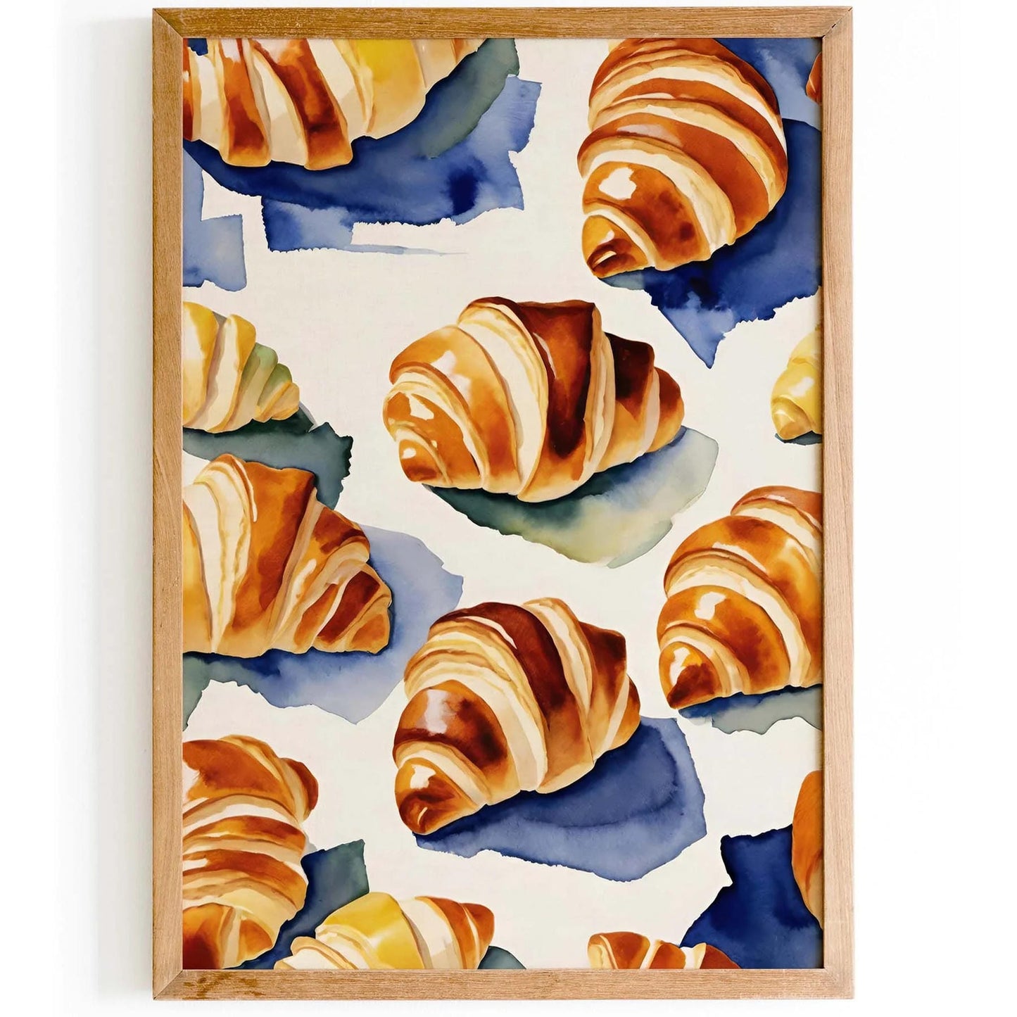 Watercolor Croissant Kitchen Wall Art Print