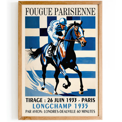 1935 Fougue Parisienne Horse Racing Poster