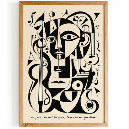 Jazz Quote Music Cubism Poster