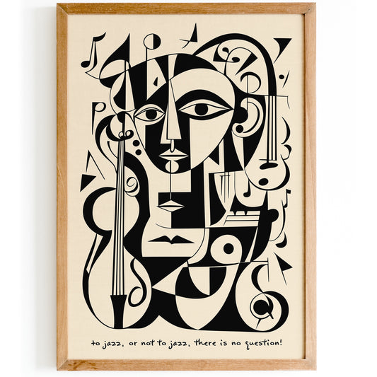 Jazz Quote Music Cubism Poster