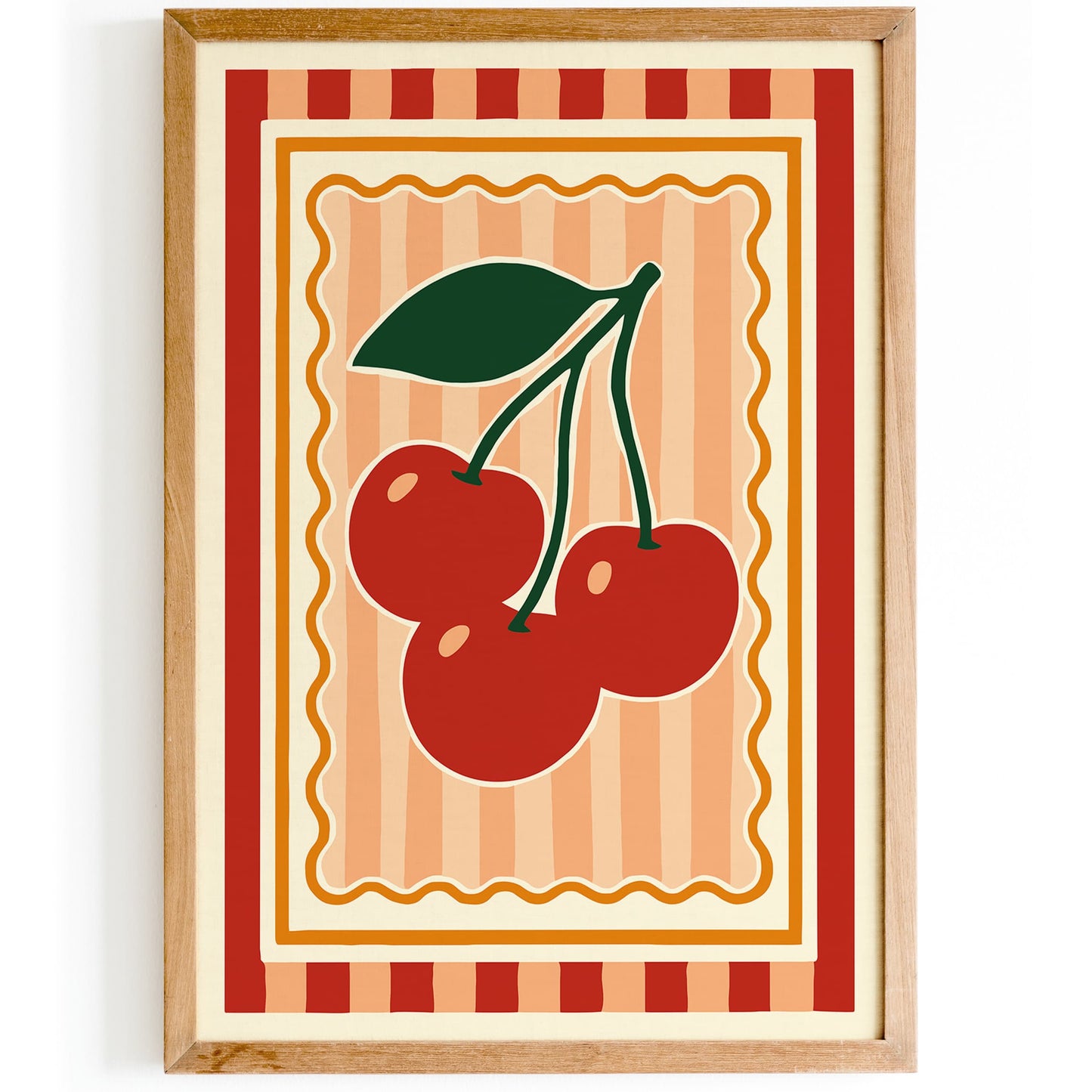 Retro Cherries Poster - Kitchen Wall Art