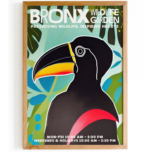 Bronx Wildlife Garden Retro Poster