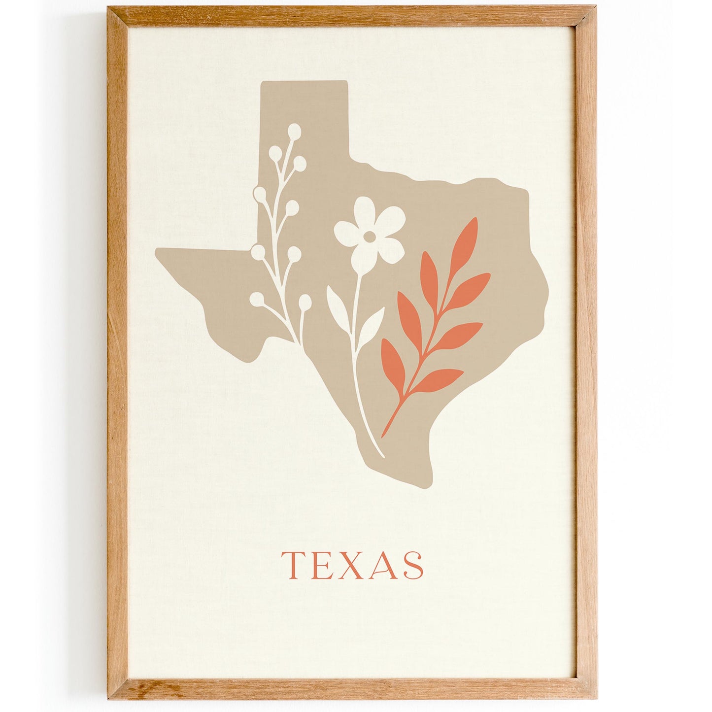 Minimalist Texas Map Poster - Modern Travel Wall Art Print