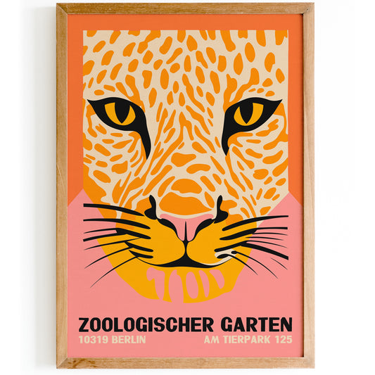 Berlin Zoo Vintage Jungle Cat Poster